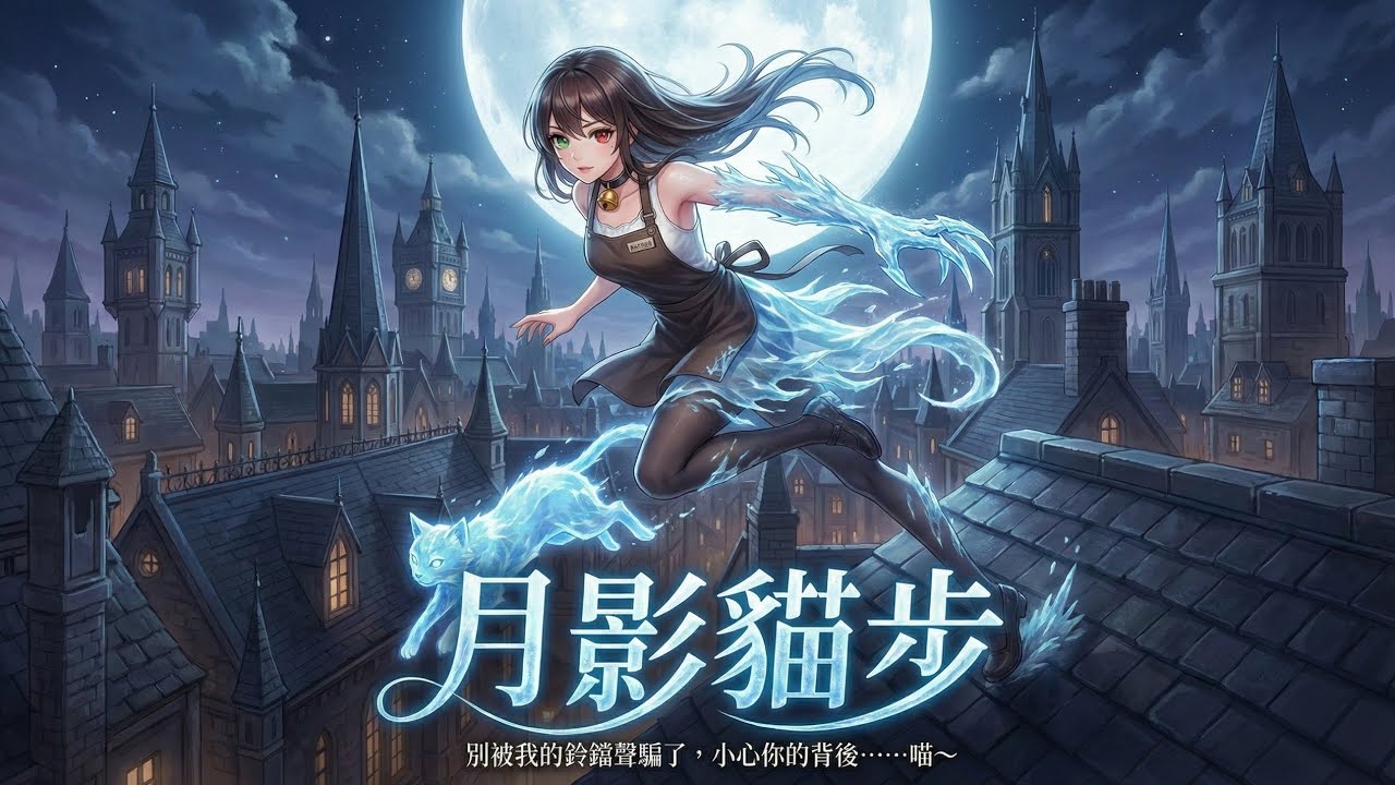 月影貓步 | 別被我的鈴鐺聲騙了，小心你的背後……喵～ 這杯混合了「可愛」與「戰慄」的特調，喝下去，可是會上癮的。記得付錢喔，喵！
