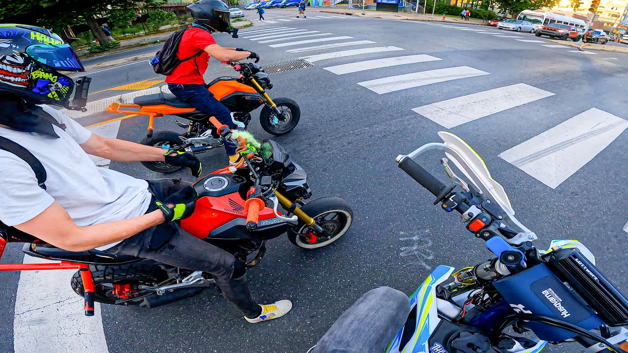 Taking a ride with 2 groms - FS450 Supermoto
