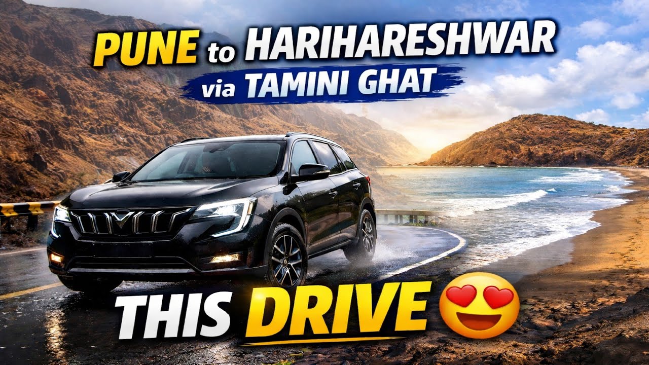 This Drive Will Give You Goosebumps😍 | XUV700 Ebony Black | Tamhini Ghat | Harihareshwar Beach Drive