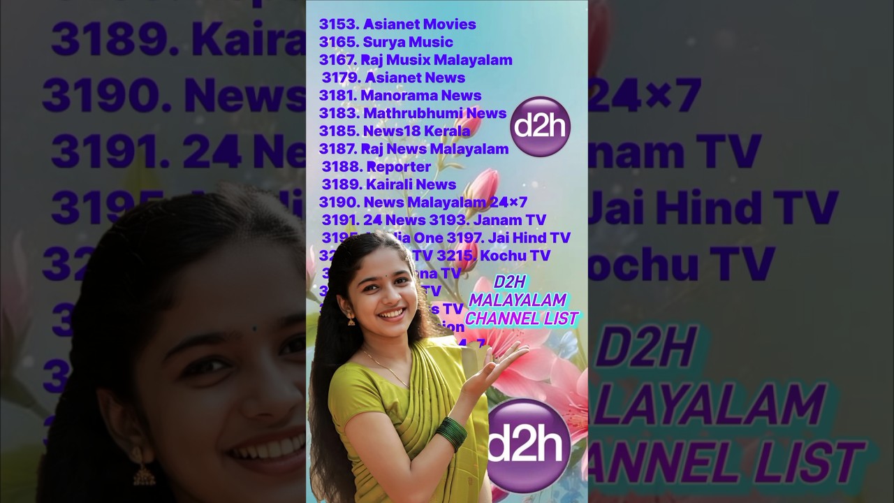 videocon d2h malayalam channel list #shortsfeed  videocon d2h malayalam channel number