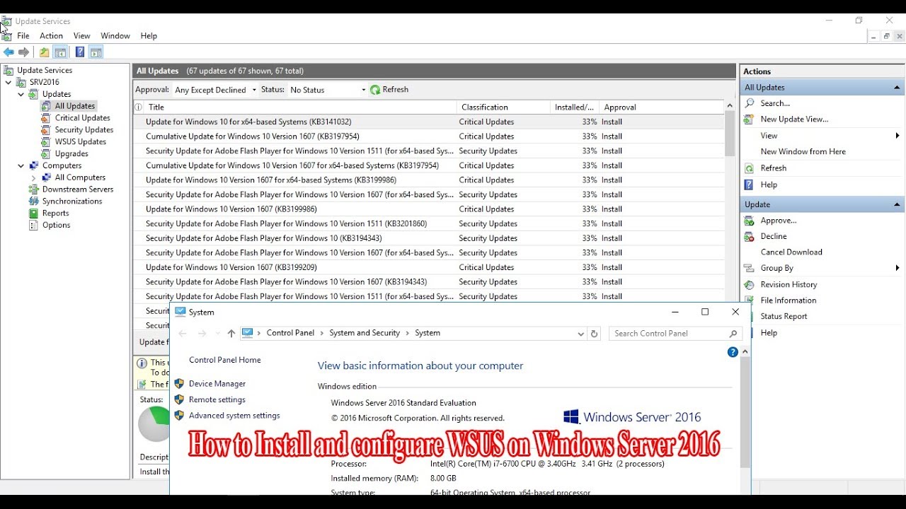 How to install and configuare WSUS Windows update on Windows Server 2016