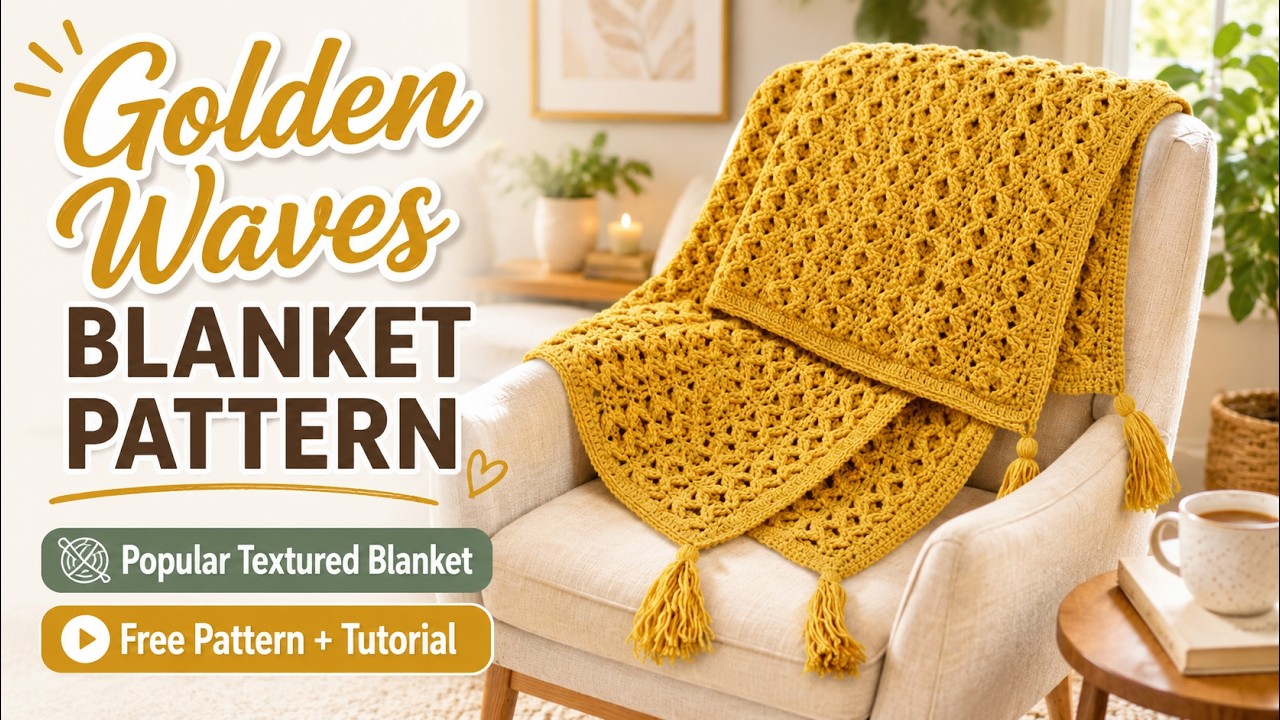 Easy Crochet Golden Waves Throw