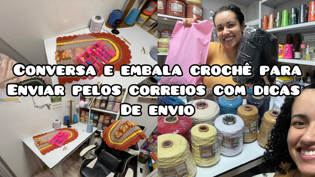 Como anda a produção de jogos de banheiro de crochê + Embalando peças para envio pelos correios 