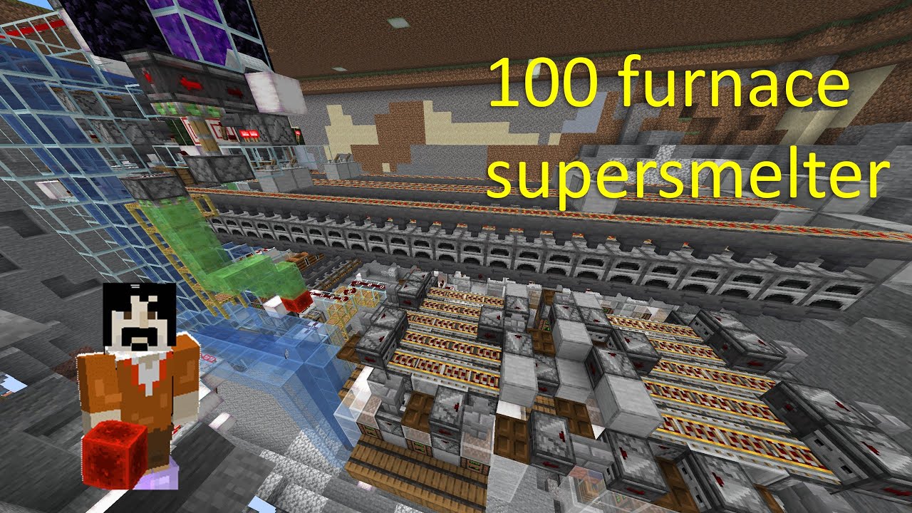 100 furnace community smelter with fuel production and shulker unloader! Minecraft Java 1.21.x