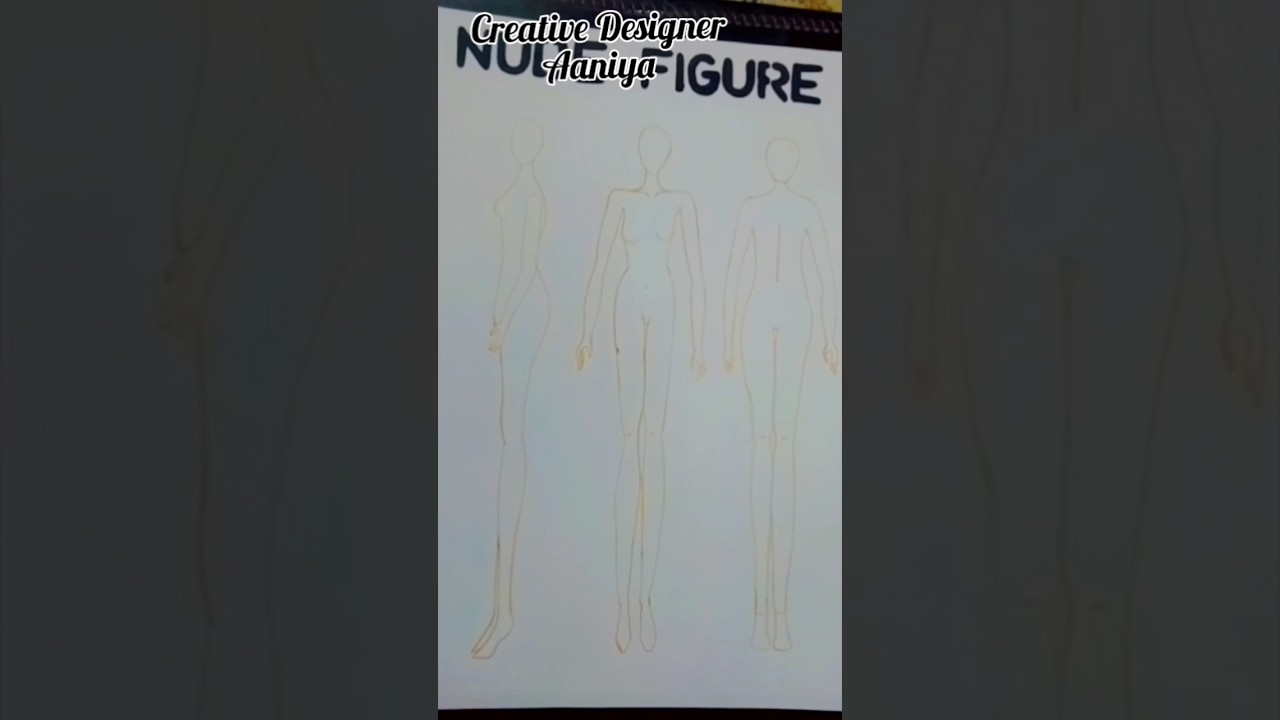 Different views of nude figure | Fashion sketching Sheet 22 #shorts #fashionillustration #nudefigure