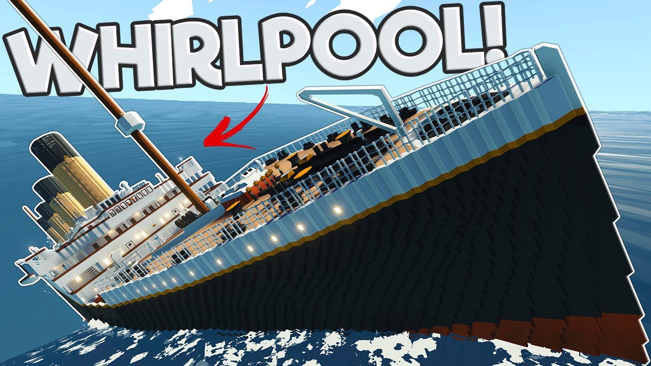 Massive TITANIC Sinks in the NEW Whirlpool Natural Disaster in the Stormworks Update!