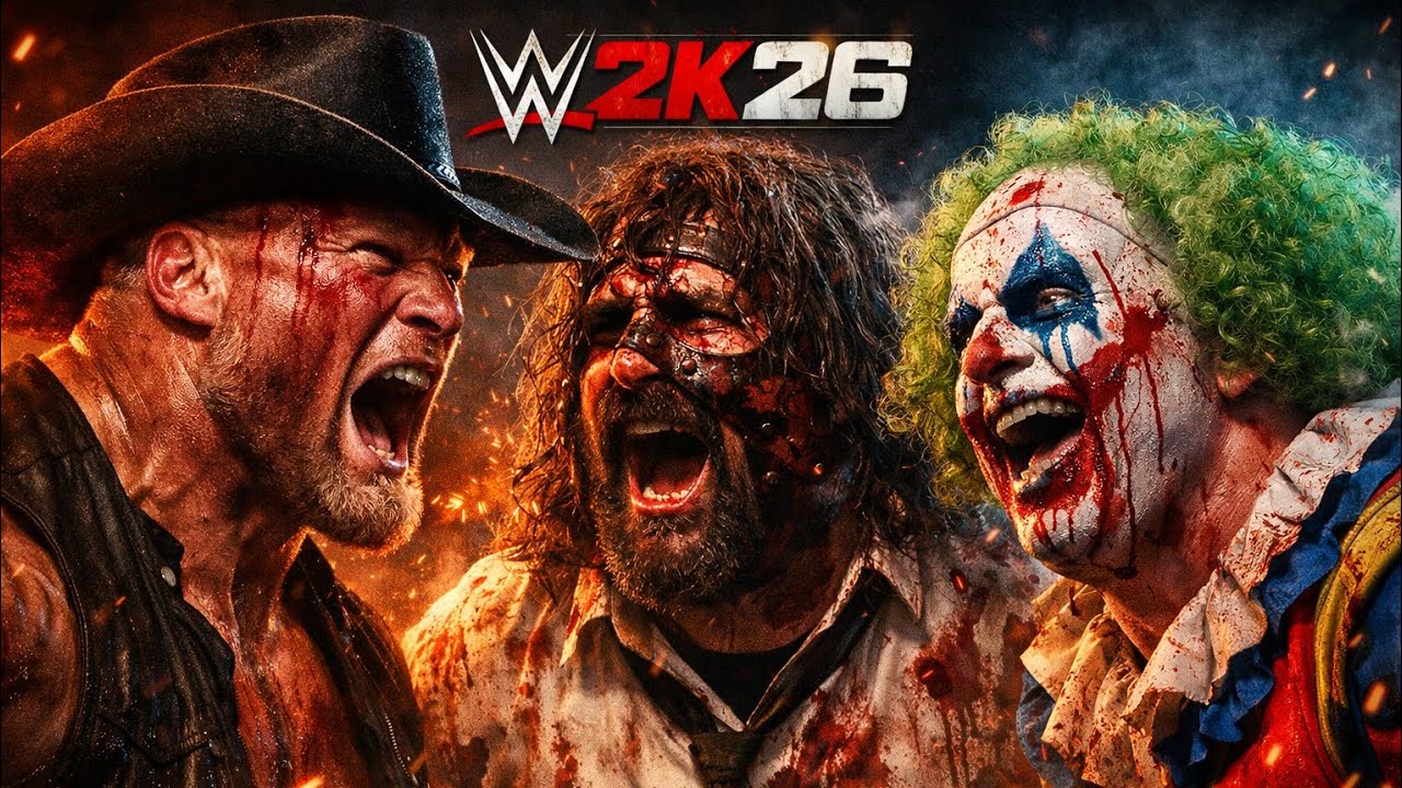 Brock Lesnar vs Mick Foley & Doink the Clown | WWE 2K26 Handicap Match