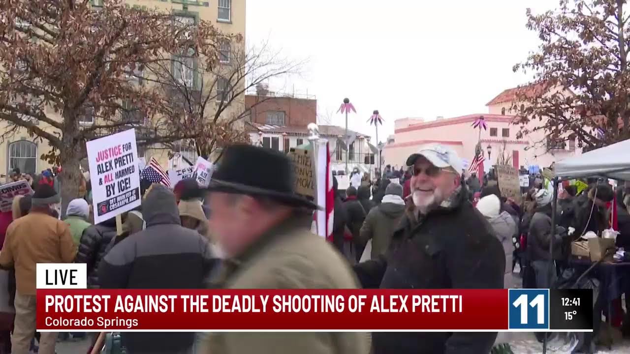 Protestors rally at Colorado Springs City Hall after Minnesota man killed by federal agent