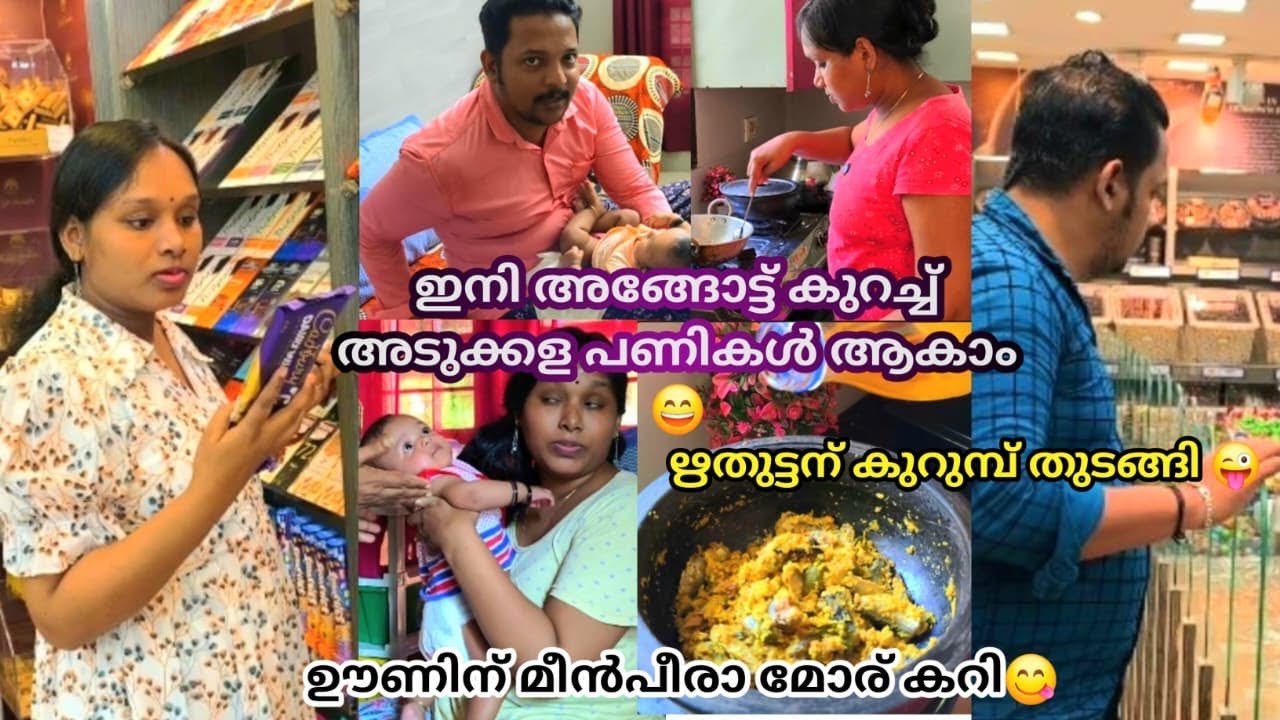 ഋതുട്ടന് കുറുമ്പ് തുടങ്ങി 😜ഇനി അങ്ങോട്ട് കുറച്ച് അടുക്കള പണികൾ ആകാം 😄ഊണിന് മീൻപീരാ മോര് കറി😋