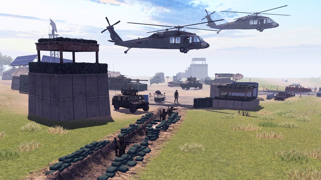 US HELICOPTER CRASH DEFENSE, MARINE BASE DEFENSE LINE | Call to Arms Gameplay