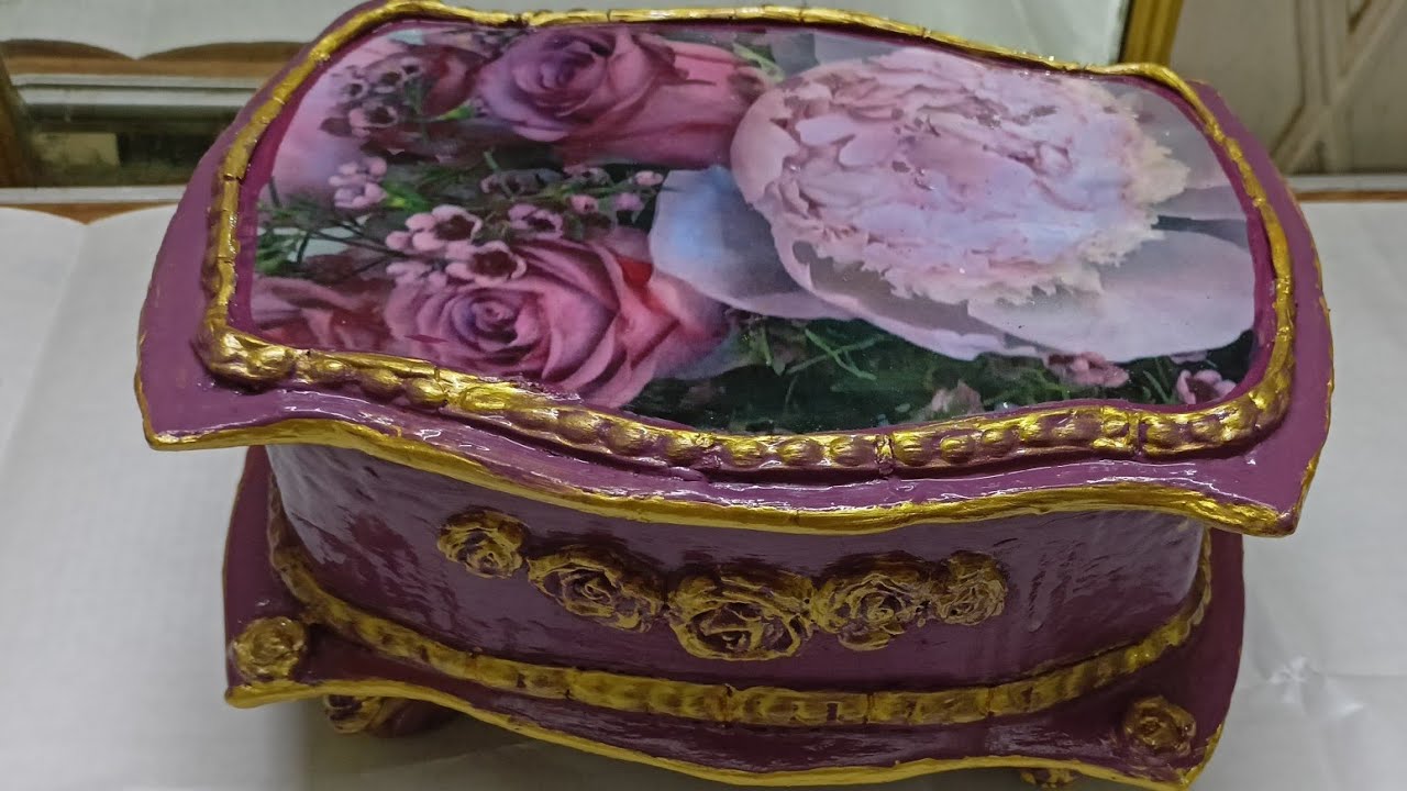 صندوق جميل DIY من الورق المقوى  jewelry box