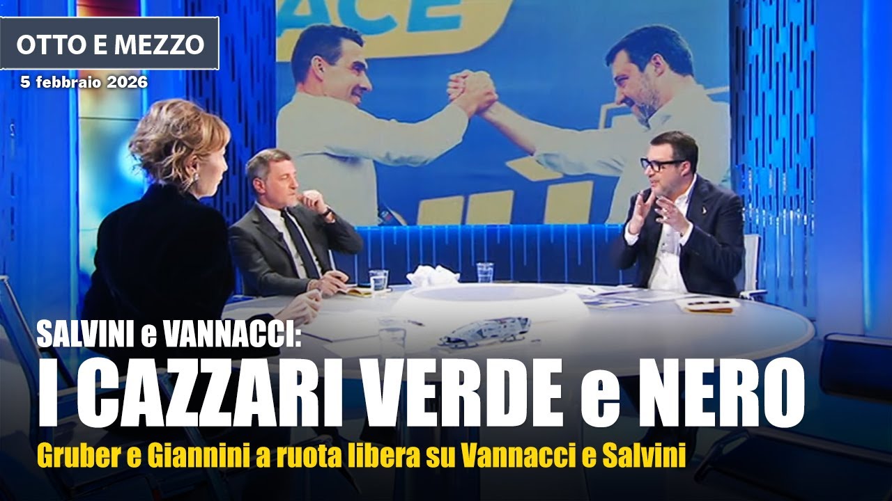 Giannini e Gruber smontano Matteo Salvini su treni, sbarchi, sicurezza e Vannacci