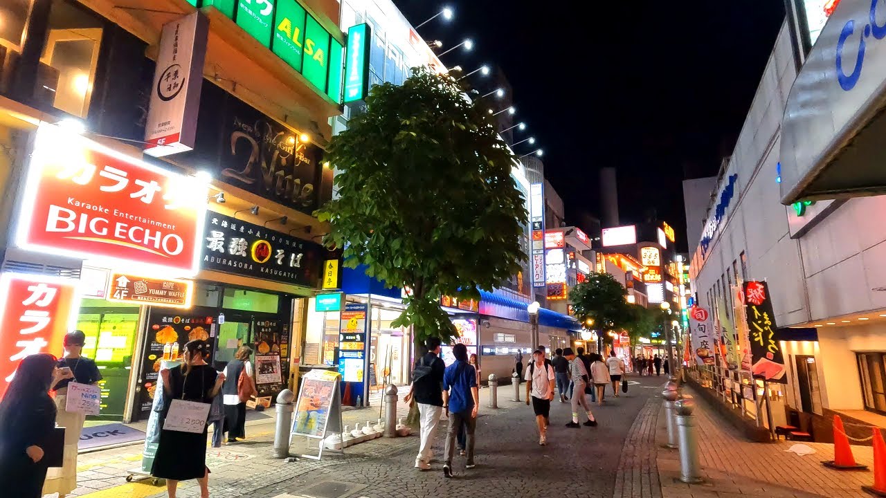 【4K60】夜の千葉駅から栄町周辺までの散歩！千葉県千葉市中央区