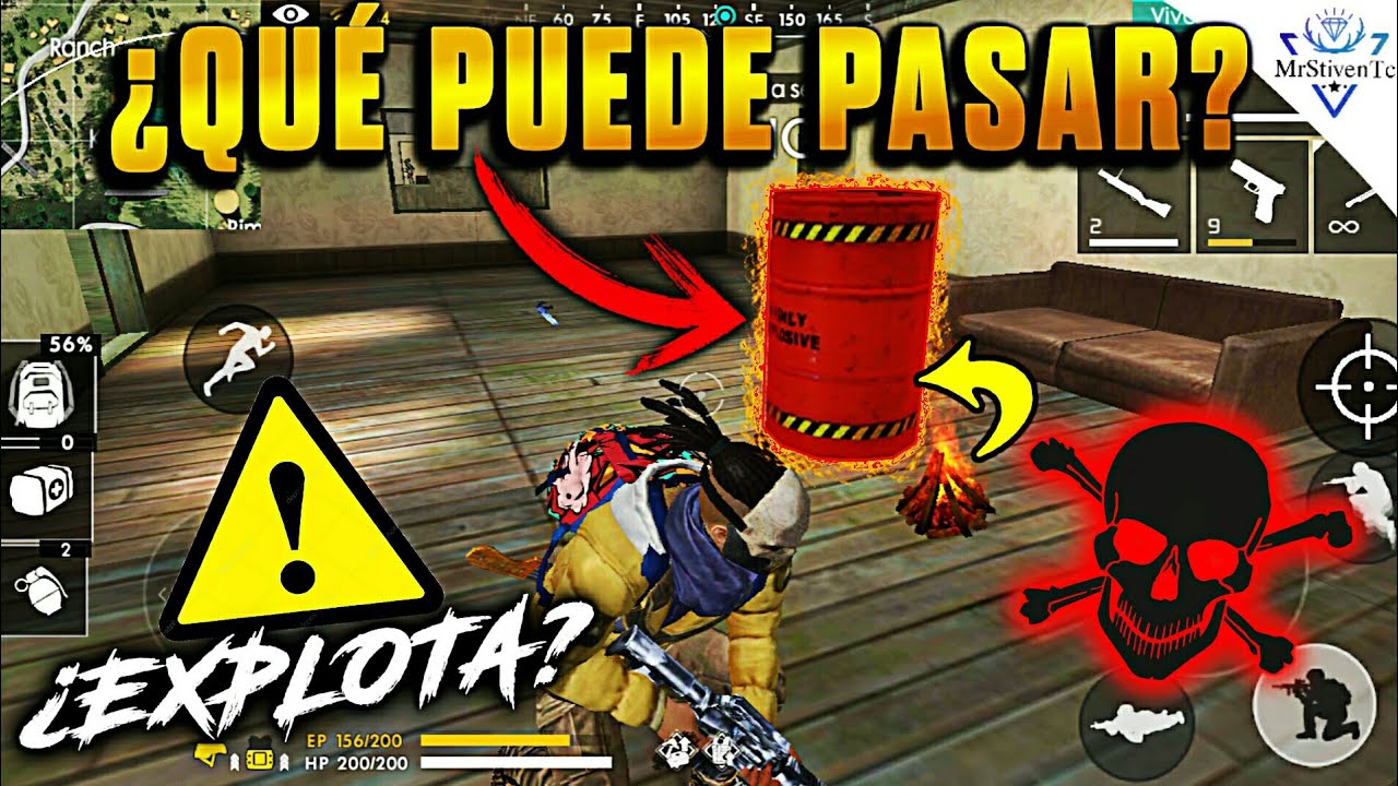 ¿QUÉ PASA SI PONEMOS UNA HOGUERA AL LADO DE UN BARRIL EXPLOSIVO? (EXPERIMENTOS) ●FREE FIRE●