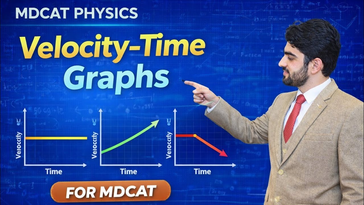 Velocity Time Graph Explained | Acceleration, Distance, Slope Method | MDCAT Physics 