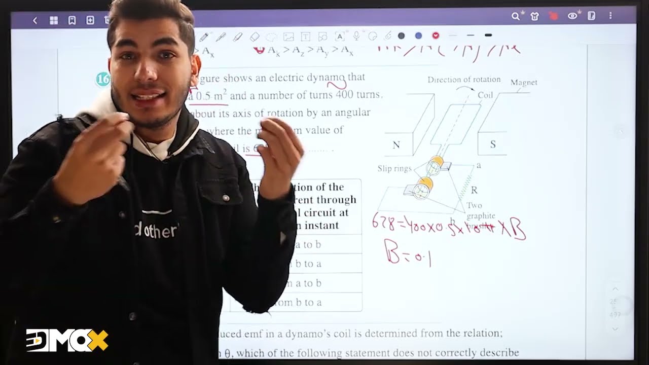 Senior3 Elmoasser physics 2025 unit3L3 (Dynamo)حل المعاصر فيزيكس الوحده الثالثه الدرس  الثالث