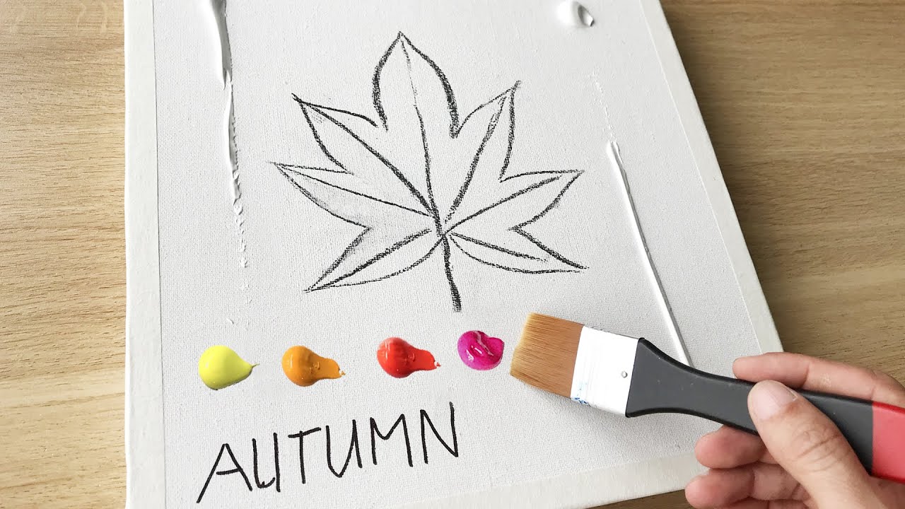 Daily Challenge #24 / Acrylic / Fan Brush / Autumn Reflections Acrylic Painting