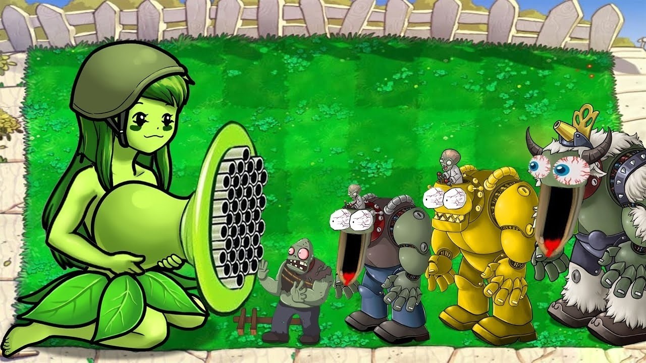 Girl Gatling Pea vs Dr Zomboss Giga Gargantuar Plants vs Zombies Hack