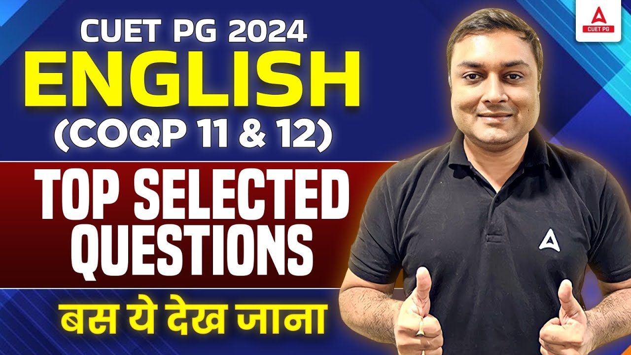 CUET PG English Important Questions 2024 | All Questions in One Shot | By Ashish Sir