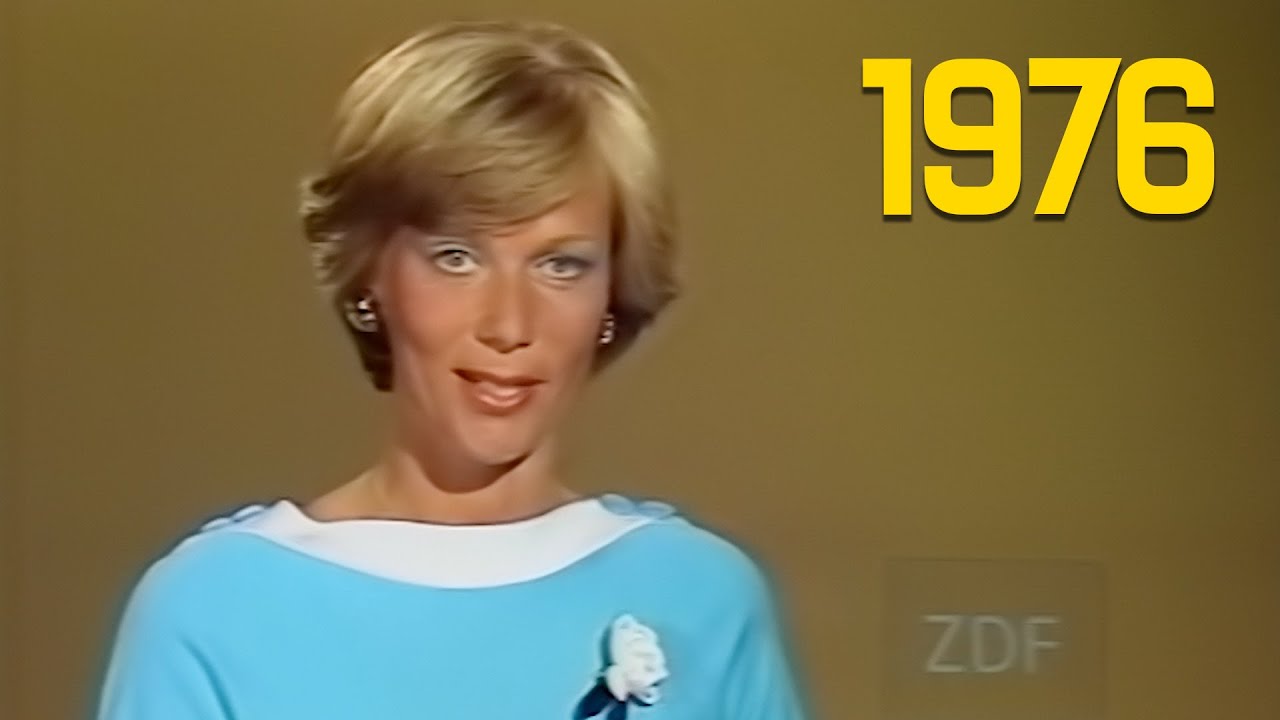 ZDF Abendansage von Jutta Arzt & Beginn der Hitparaden-Spitzenreiter (28.08.1976)