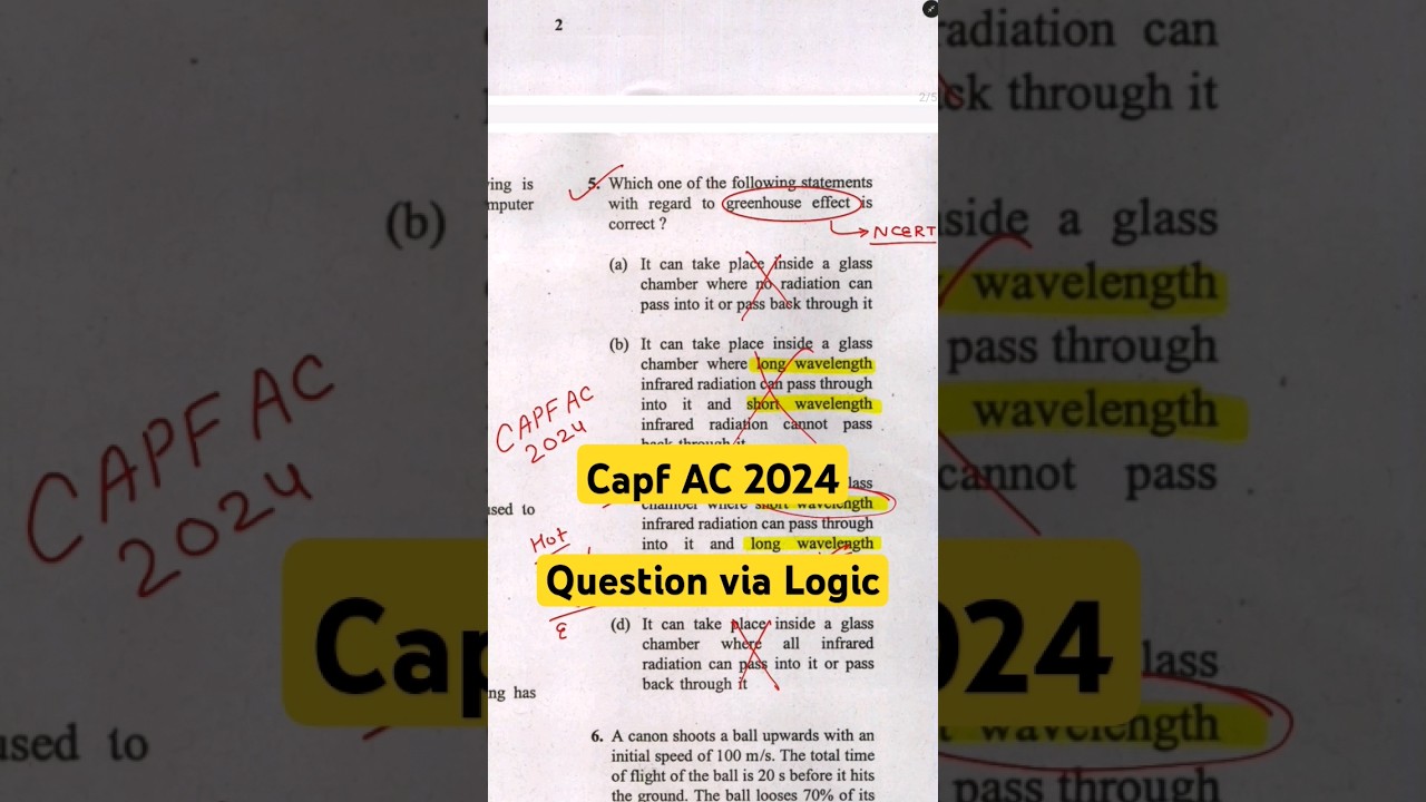 Capf AC 2024 PYQ ANALYSIS 