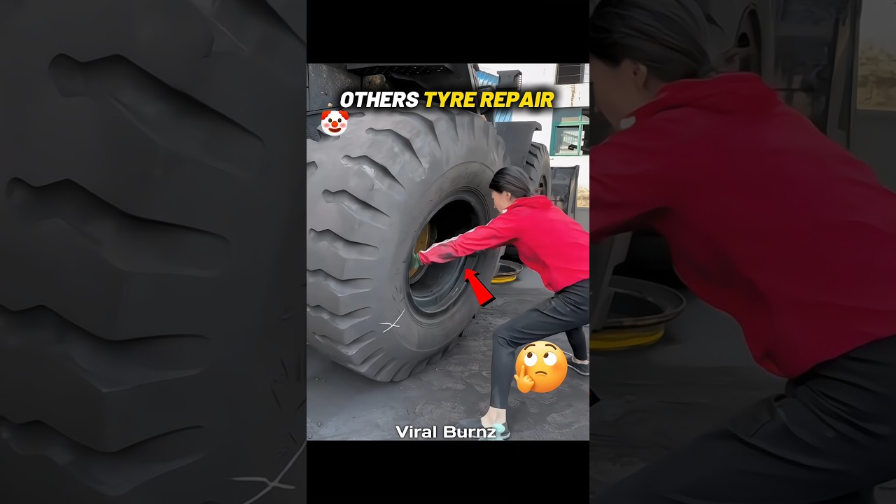 OTHERS TYRE REPAIR VS LAST ONE 💀 #edit #trending #trollface #troll #skulledit