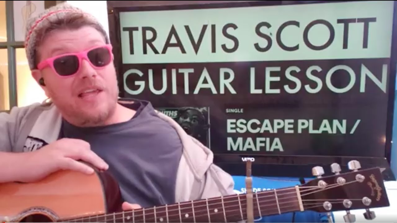 How To Play ESCAPE PLAN - Travis Scott Guitar tutorial (Beginner lesson!)