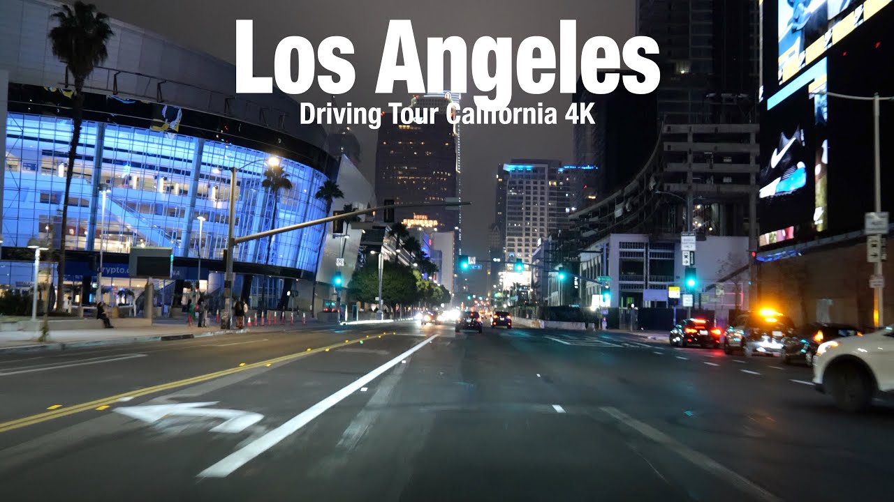 [4K] Los Angeles🇺🇸 Night Drive - Figueroa street - Driving Downtown