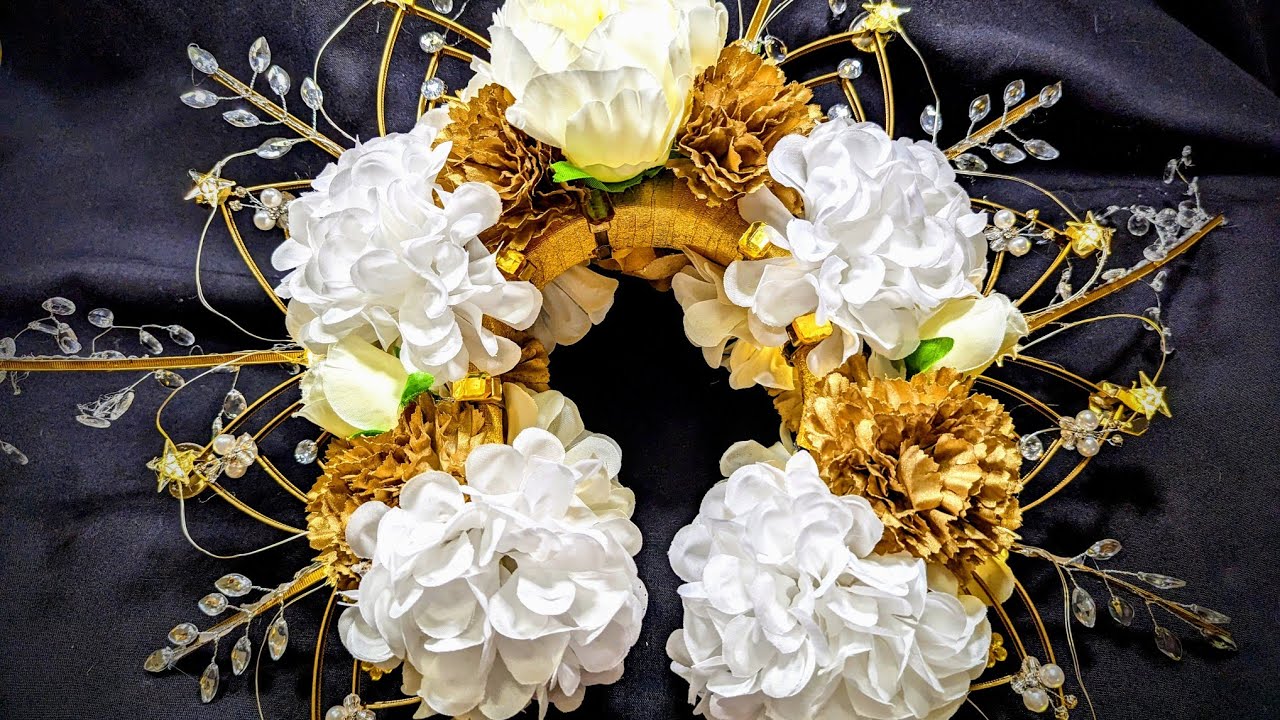 Tutorial Corona Catrina / Catrina Headpiece/ DIY Catrina gold and white/ Catrina luz Oro y Blanco
