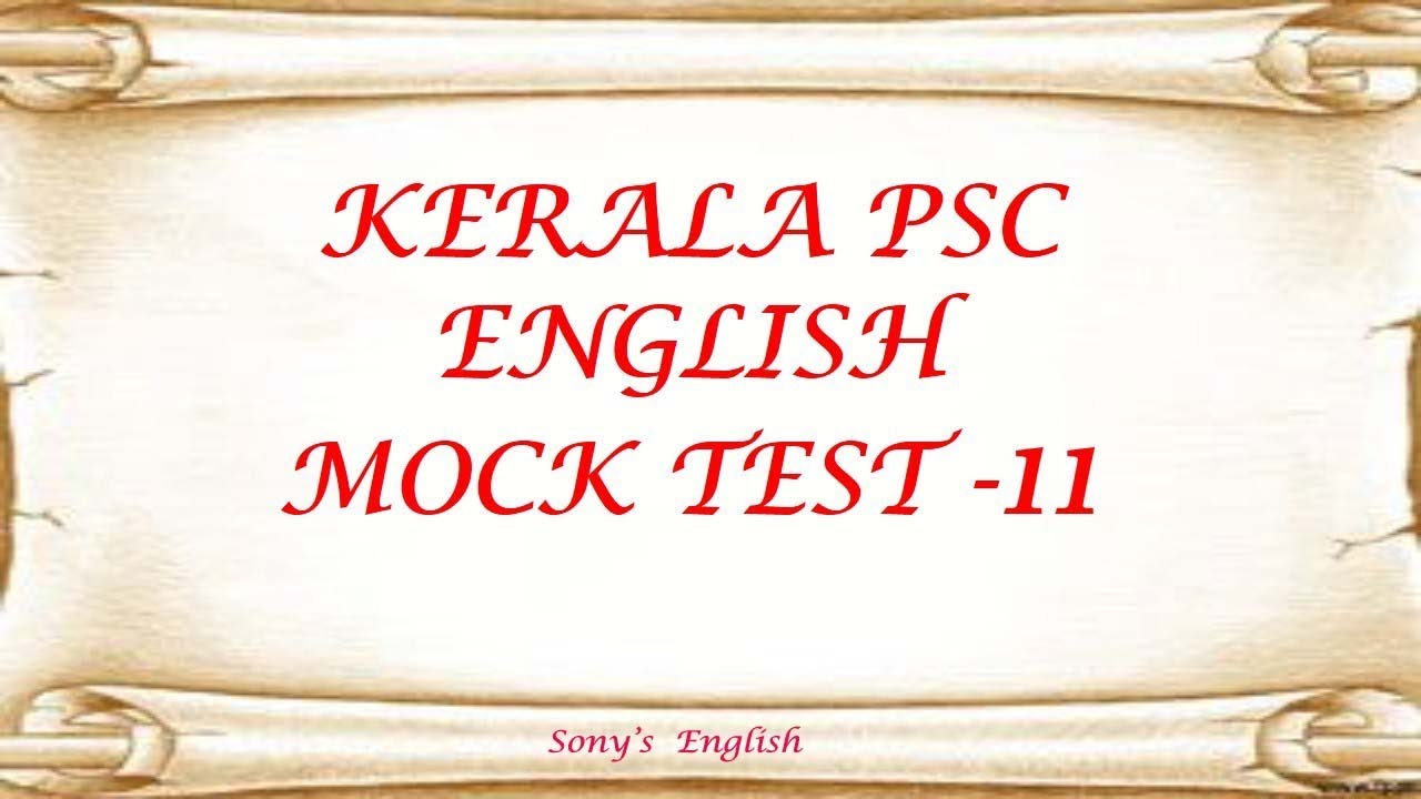 KERALA PSC ENGLISH MOCK TEST-11