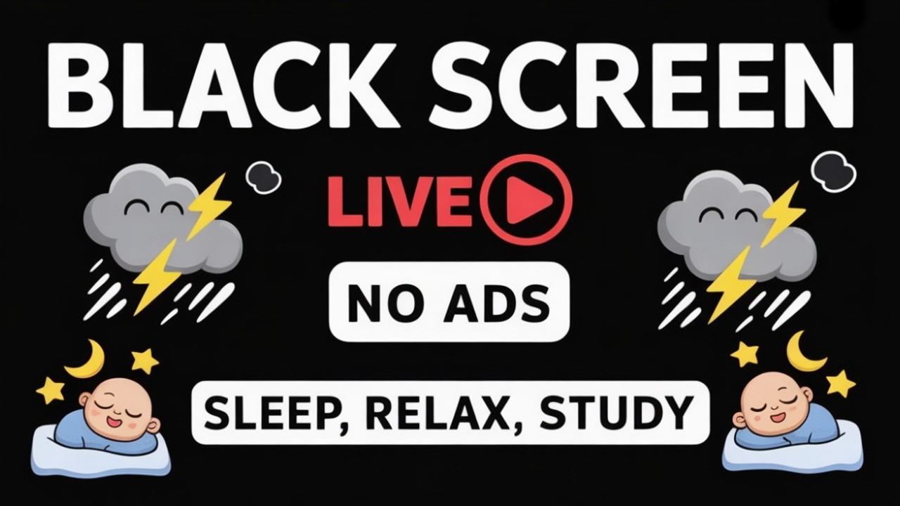 BLACK SCREEN Heavy Rain and Thunder Sounds for Full Night Sleep and Total Relaxation