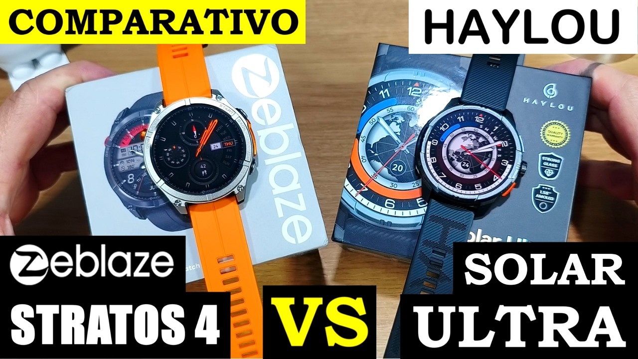 COMPARATIVO ZEBLAZE STRATOS 4 VS HAYLOU SOLAR ULTRA! QUAL O MELHOR COM GPS E À PROVA D'ÁGUA?