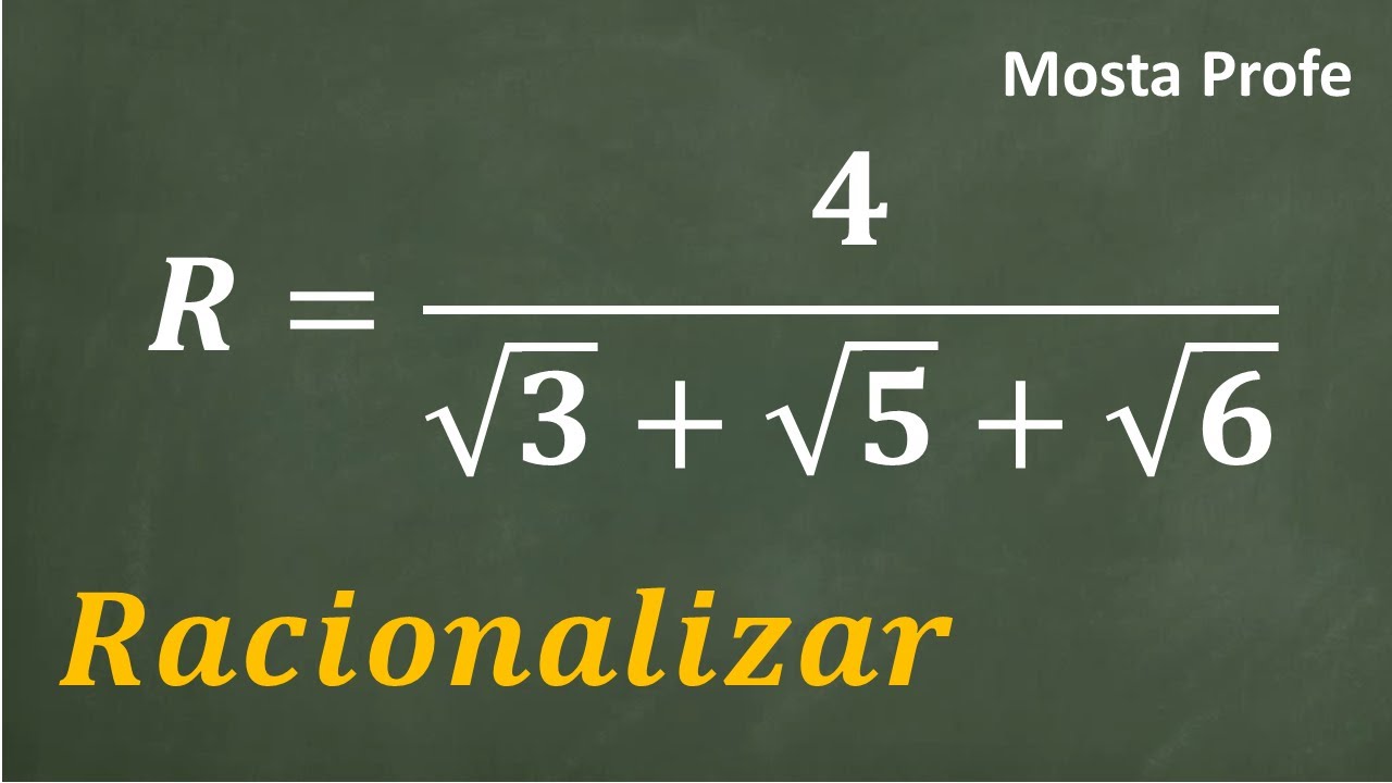 Cómo Racionalizar el Denominador con Tres Raíces Cuadradas 3 términos trinomio con el conjugado [3]