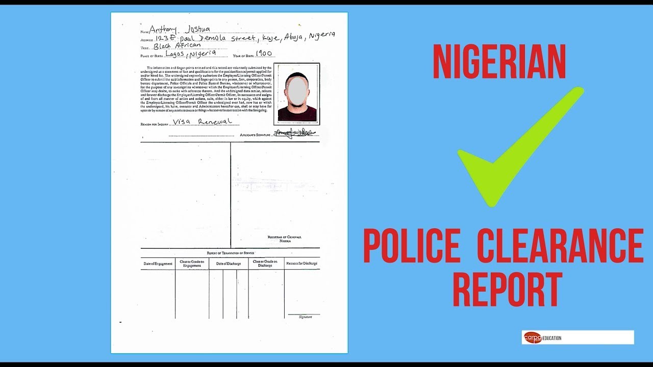How to apply for Police clearance certificate in Nigeria (Nigeria Police Report)