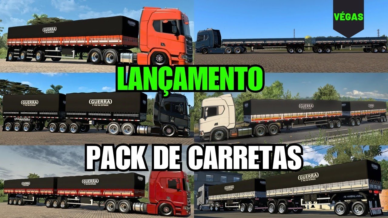 atualização e lançamento - Pack de carretas guerra para o ets2 - 6 carretas diferentes (1.53)