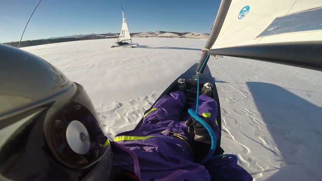 Powder and crispy ice #iceboat #ghostlake #bluebarneyiceboat