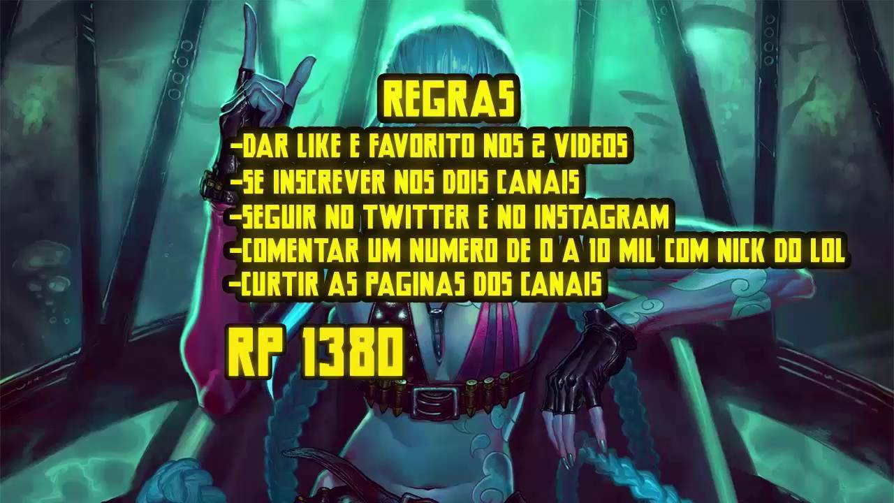 SORTEIO DE 1380 RP NO LOL