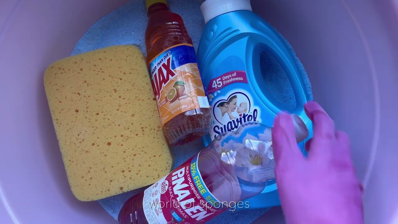 ASMR LAUNDRY PASTE - PINALEN - AJAX - ARIEL - SUAVITEL | ASMR SPONGE SQUEEZES