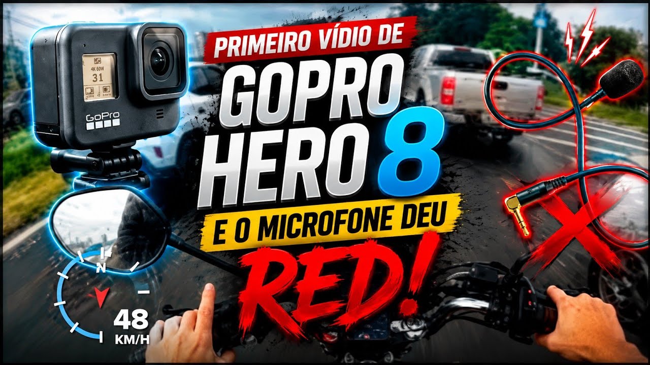 PRIMEIRA VÍDIO DE  GOPRO HERO 8 E O MICROFONE DEU RED