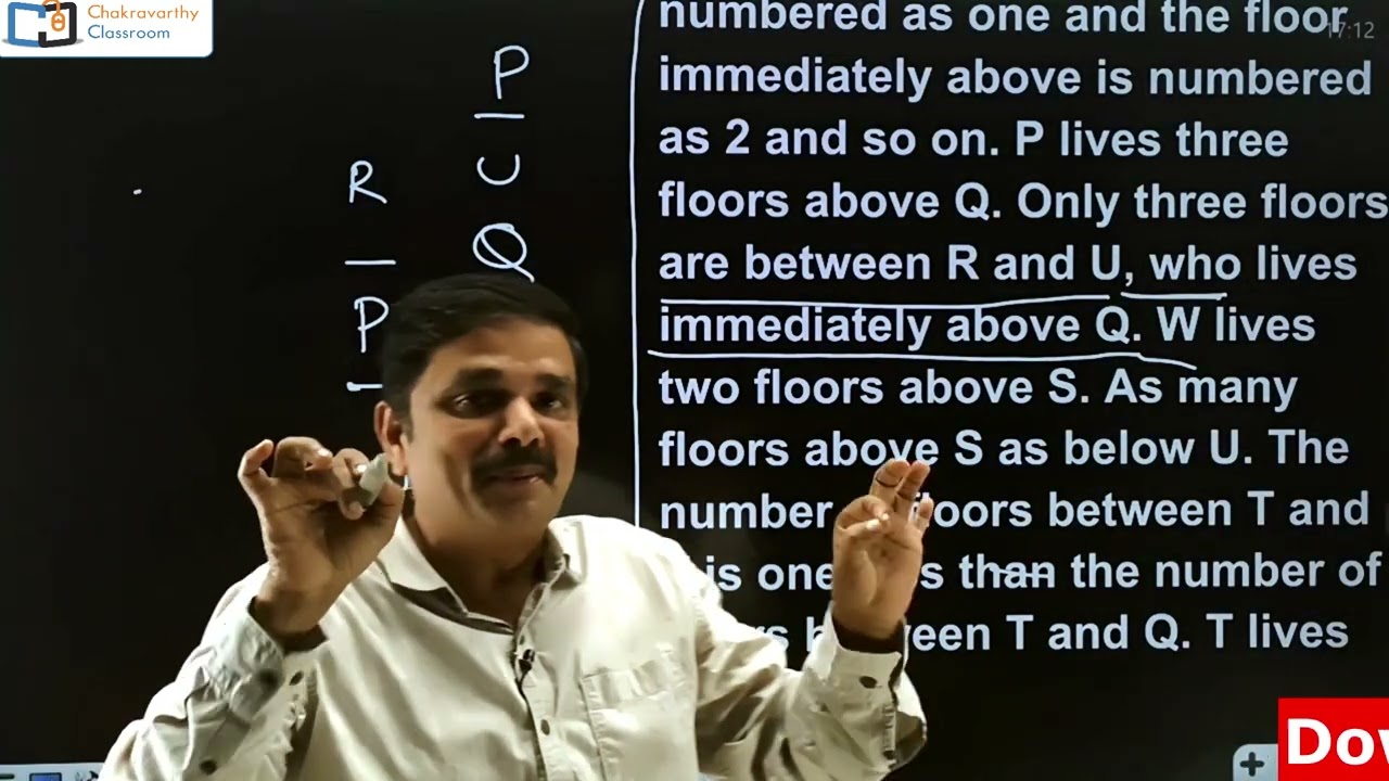 Floor based puzzle తెలుగు లో  for sbi po, clerk, ibps, rrb, railway exams, ssc cgl, chsl, appsc,cat