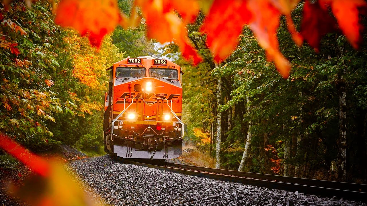 Colorful Autumn on the Rails of Stevens Pass