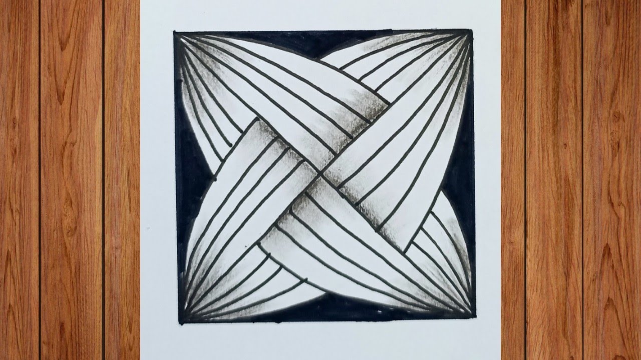Pencil Shading Art | Interlaced Line Pattern Drawing for Beginners