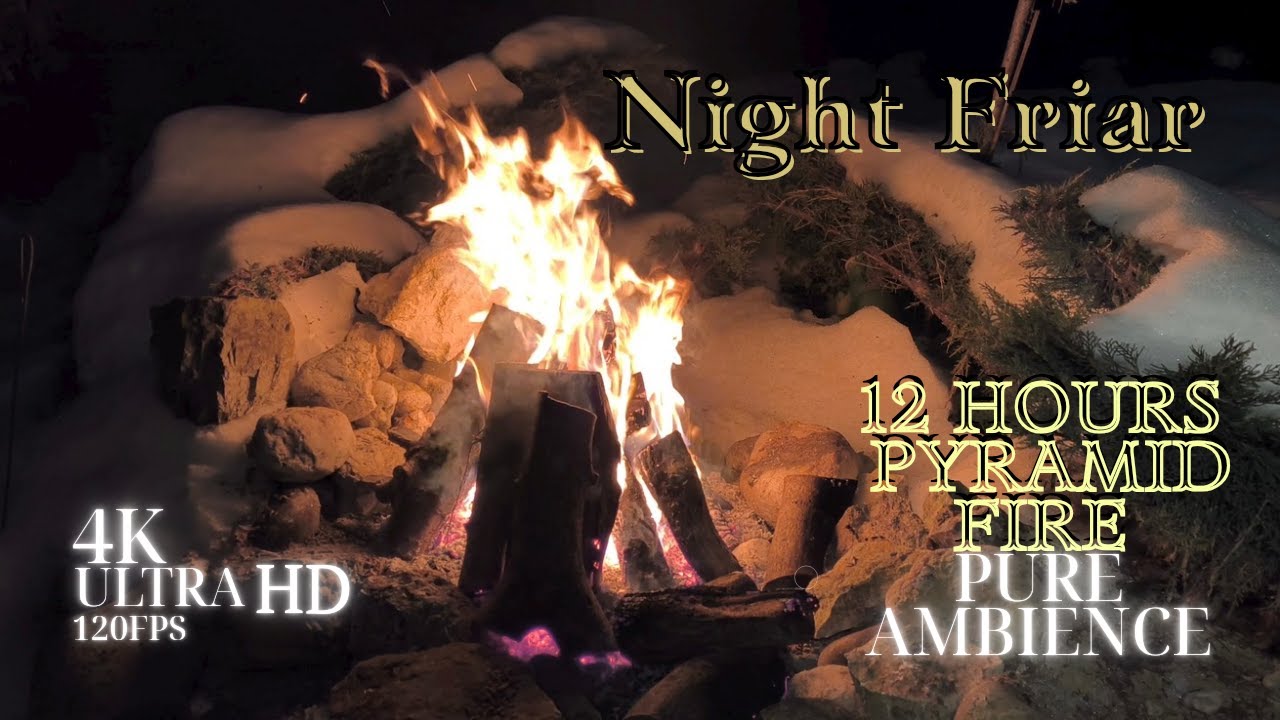 Ancient Pyramid Fire: 12 Hours Pure ASMR | Forest Hearth | No Talking | Deep Sleep & Focus