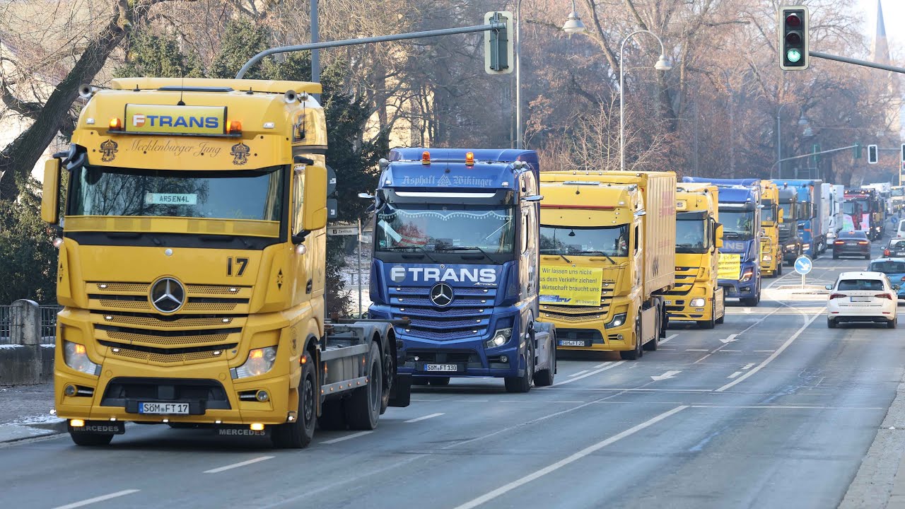 Protestwelle geht weiter: Lastwagen-Demo zog durch Jena