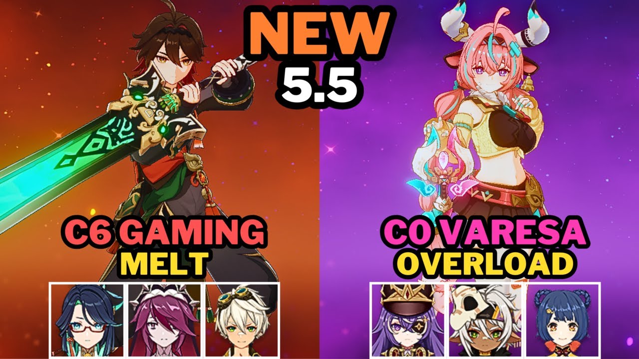 [NEW Spiral Abyss 5.5] C6 Gaming C2 Xianyun Melt & C0 Varesa Overload | Genshin Impact