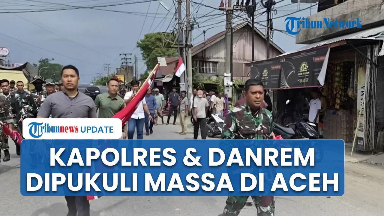 Dandim & Kapolres Dipukuli Massa saat Bubarkan Demo, Pendemo Teriakkan 'Merdeka' Kibar Bendera GAM