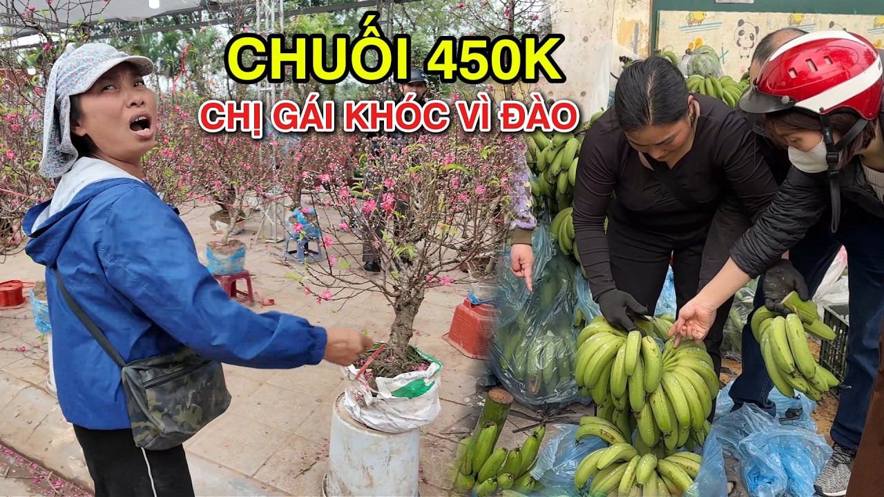 CHUỐI TĂNG GIÁ, ĐÀO NỞ BUNG BÉT NGƯỜI DẪN VẪN MUA ẦM ẦM
