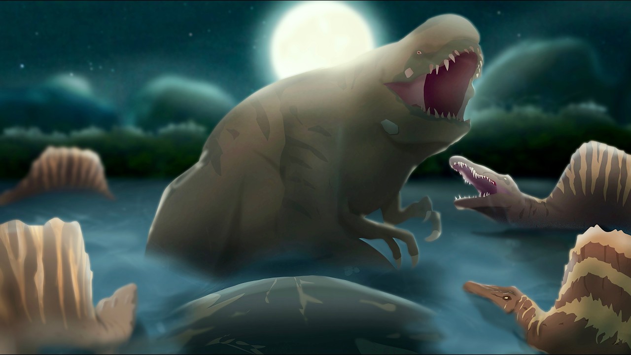 Distortus Rex VS Spinosaurus & Mosasaurus - Stick Nodes Animation
