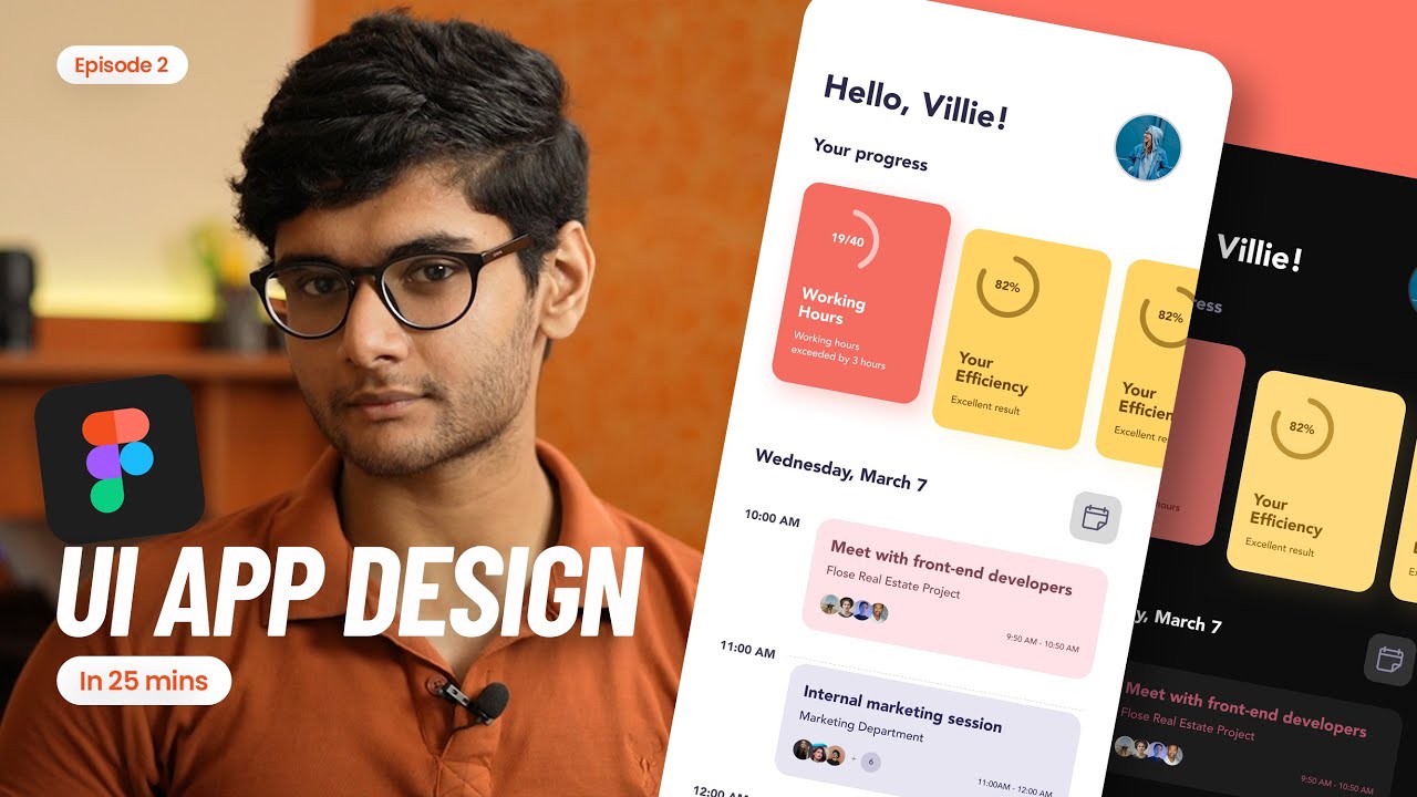 How to do UI app design in Figma in just 25 mins | (+FREE FIGMA FILE!!) | UI/UX design 101 | EP2