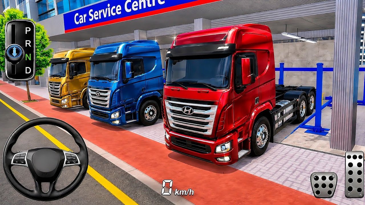 ALL NEW ✨ GOLDEN, BLUE & RED TRAILER TRUCK IN AUTO REPAIR SHOP🔧| 3D Driving Class Android #cargames